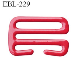 Crochet 17 mm de réglage bretelle  soutien gorge en métal laqué rouge brillant largeur intérieur 17 mm largeur extérieur 22 mm