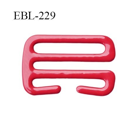 Crochet 17 mm de réglage bretelle soutien gorge en métal laqué rouge brillant largeur intérieur 17 mm largeur extérieur 22 mm