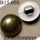 bouton 15 mm couleur doré accroche avec un anneau diamètre 15 millimètres