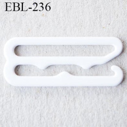 Crochet 23 mm de réglage bretelle  soutien gorge en métal laqué blanc brillant largeur intérieur 23 mm largeur extérieur 27 mm