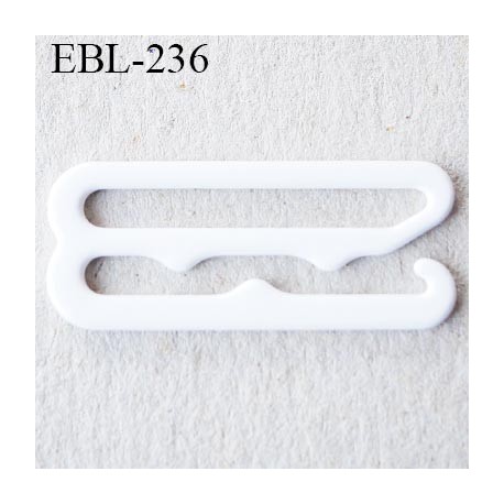 Crochet 23 mm de réglage bretelle soutien gorge en métal laqué blanc brillant largeur intérieur 23 mm largeur extérieur 27 mm