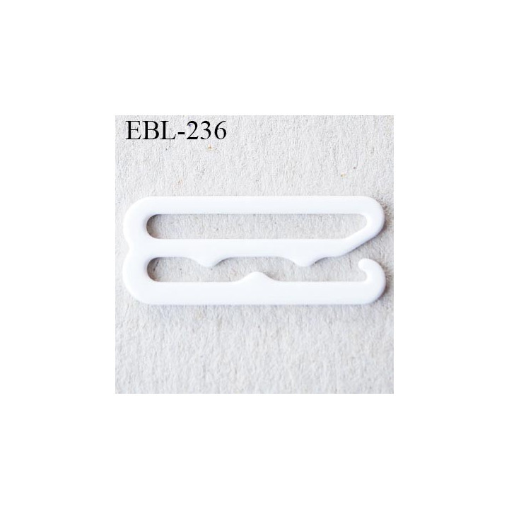 Crochet 23 mm de réglage bretelle  soutien gorge en métal laqué blanc brillant largeur intérieur 23 mm largeur extérieur 27 mm