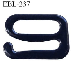 Crochet 12 mm de réglage bretelle  soutien gorge en métal laqué noir brillant largeur intérieur 12 mm largeur extérieur 16.5 mm