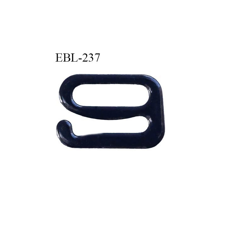 Crochet 12 mm de réglage bretelle  soutien gorge en métal laqué noir brillant largeur intérieur 12 mm largeur extérieur 16.5 mm