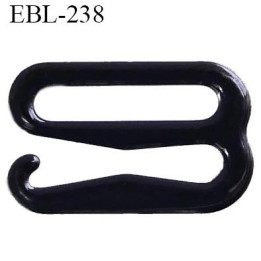 Crochet 11 mm de réglage bretelle  soutien gorge en métal laqué noir brillant largeur intérieur 11 mm largeur extérieur 15.5 mm