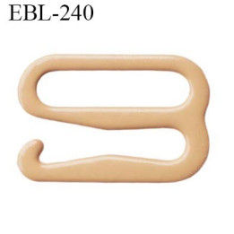 Crochet 11 mm de réglage de bretelle  soutien gorge en métal chair brillant largeur intérieur 11 mm largeur extérieur 15.5 mm