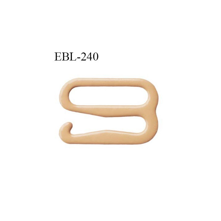 Crochet 11 mm de réglage de bretelle  soutien gorge en métal chair brillant largeur intérieur 11 mm largeur extérieur 15.5 mm