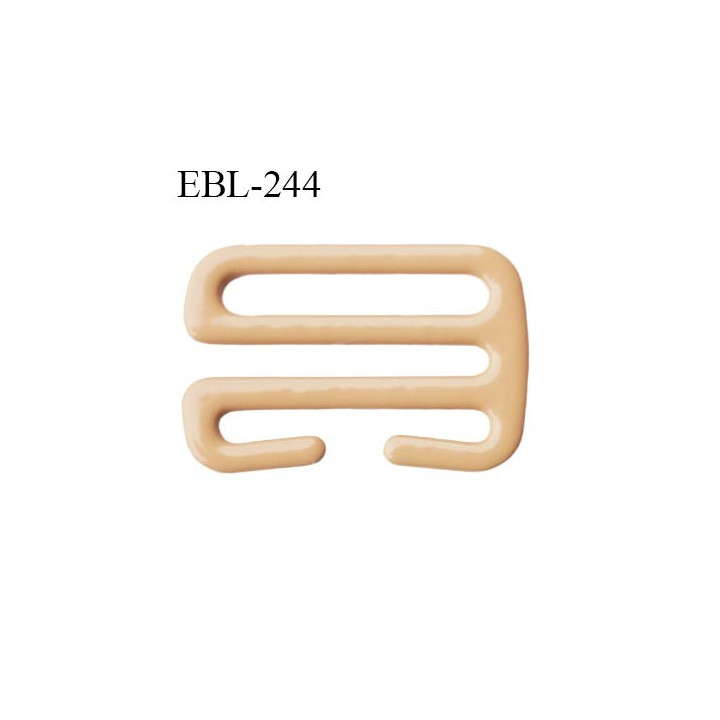 Crochet 15 mm de réglage de bretelle  soutien gorge en métal chair brillant largeur intérieur 15 mm largeur extérieur 19 mm
