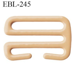 Crochet 17 mm de réglage de bretelle  soutien gorge en métal chair brillant largeur intérieur 17 mm largeur extérieur 21 mm