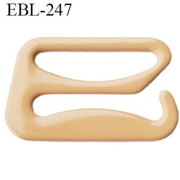 Crochet 15 mm de réglage de bretelle  soutien gorge en métal chair brillant largeur intérieur 15 mm largeur extérieur 20.8 mm