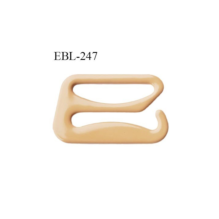 Crochet 15 mm de réglage de bretelle  soutien gorge en métal chair brillant largeur intérieur 15 mm largeur extérieur 20.8 mm