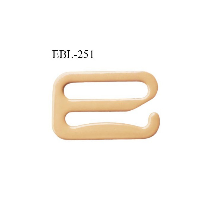 Crochet 19 mm de réglage de bretelle  soutien gorge en métal chair brillant largeur intérieur 19 mm largeur extérieur 25 mm