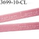 Elastique bretelle 10 mm ou lingerie couleur rose en surpiqure inscription Christian Lacroix largeur 10 mm prix au mètre