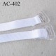 bretelle 8 mm lingerie SG blanc naturel brillant largueur 8 mm longueur 40 cm avec un barrette de réglage et deux crochets