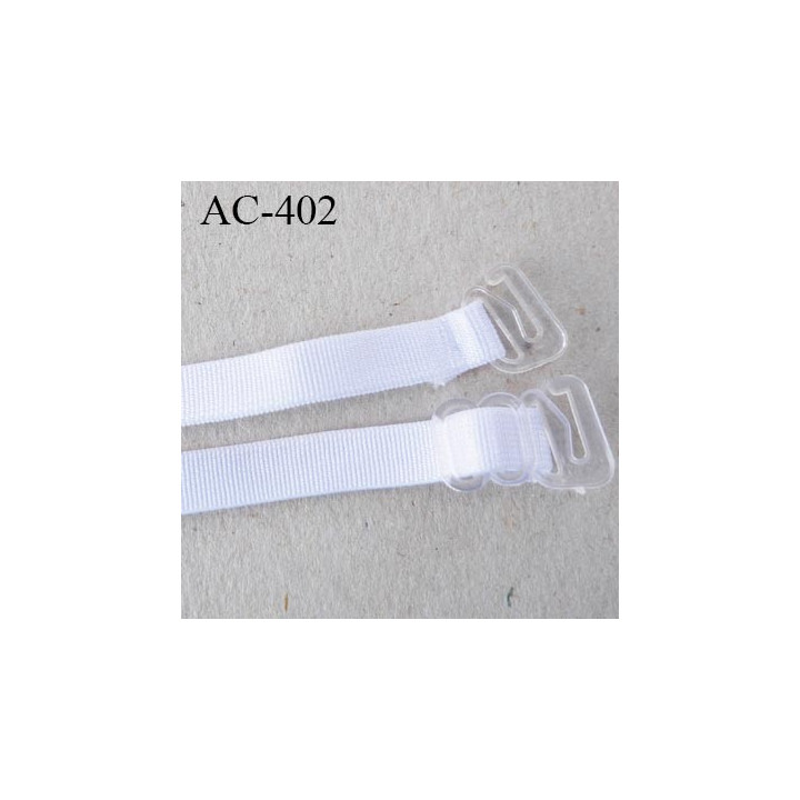 bretelle 8 mm lingerie SG  blanc naturel brillant largueur 8 mm longueur 40 cm avec un barrette de réglage et deux crochet