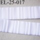 Elastique 25 mm bretelle et lingerie et autre très belle qualité 40 % d'élasticité couleur blanc froncé largeur 25 mm