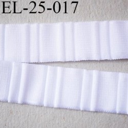 Elastique 25 mm bretelle et lingerie et autre très  belle qualité  40 % d'élasticité couleur blanc froncé largeur 25 mm