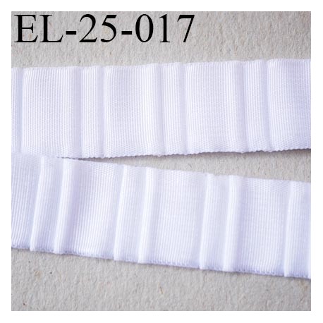 Elastique 25 mm bretelle et lingerie et autre très belle qualité 40 % d'élasticité couleur blanc froncé largeur 25 mm