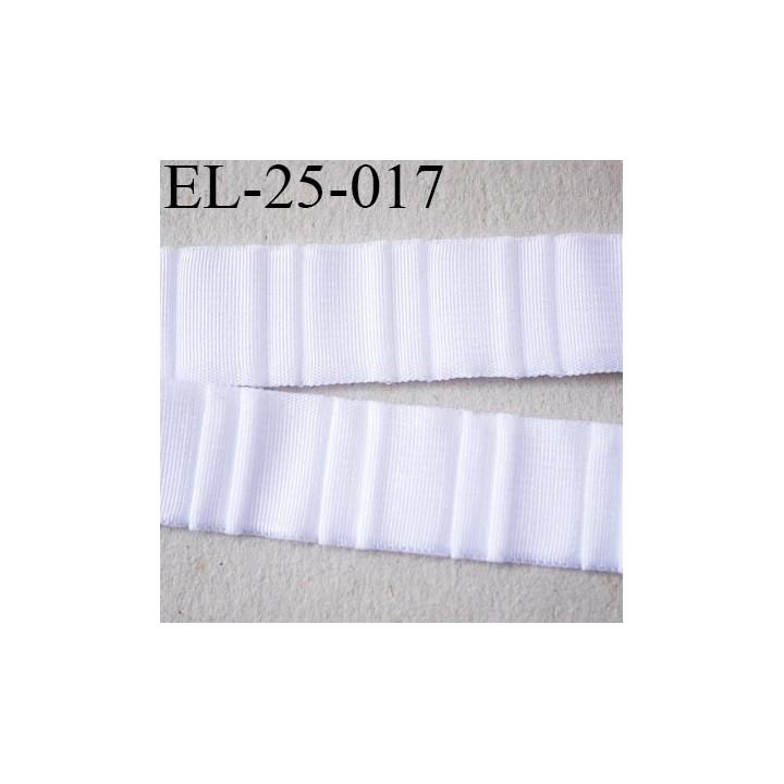 Elastique 25 mm bretelle et lingerie et autre très  belle qualité  40 % d'élasticité couleur blanc froncé largeur 25 mm