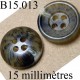 bouton 15 mm couleur mabré 4 trous diamètre 15 millimètres