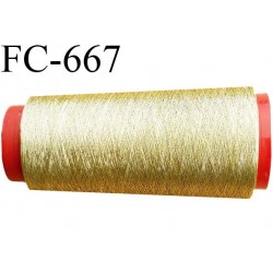 Cone 1000 m de fil couleur or doré composition 58 % polyester continu et polyester métalisé 42 % bobiné en france