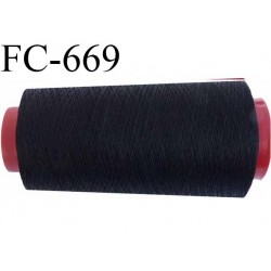 Cone fil 1000 m 30 % coton 70 % polyester fil n° 120 haut de gamme couleur noir bobiné en France