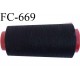 Cone fil 2000 m 30 % coton 70 % polyester fil n° 120 haut de gamme couleur noir bobiné en France