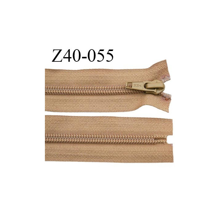 fermeture 40 cm ykk non séparable couleur marron clair largeur 3.2 cm largeur de la glissière nylon 6.5 mm