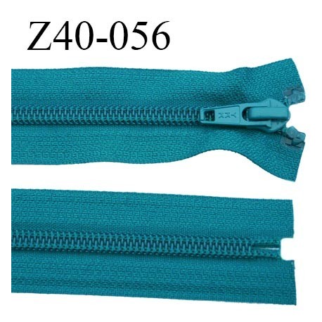 fermeture 40 cm ykk non séparable couleur vert bleu canard lumineux largeur 3.2 cm largeur de la glissière nylon 6.5 mm