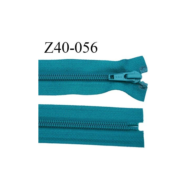 fermeture 40 cm ykk non séparable couleur vert bleu canard lumineux largeur 3.2 cm largeur de la glissière nylon 6.5 mm