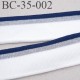 Bord-Côte 35 mm bord cote jersey maille synthétique couleur bleu marine naturel argent pailleté largeur 35 mm longueur 122 cm