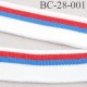 Bord-Côte 28 mm bord cote jersey maille synthétique couleur naturel bleu rouge pailleté largeur 28 mm longueur 125 cm