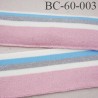 Bord-Côte 60 mm bord cote jersey maille synthétique couleur naturel bleu rose et gris pailleté largeur 60 mm longueur 125 cm