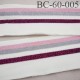 Bord-Côte 60 mm bord cote jersey maille synthétique couleur naturel bordeaux gris et rose pailleté largeur 60 mm longueur 133 cm
