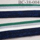 Bord-Côte 38 mm bord cote jersey maille synthétique couleur naturel vert et bleu argent pailleté largeur 38 mm longueur 122