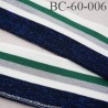 Bord-Côte 60 mm bord cote jersey maille synthétique couleur naturel vert et gris bleu pailleté largeur 60 mm longueur 122 cm