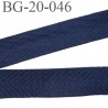 Biais sergé 20 mm 100 % coton couleur bleu marine largeur 20 mm souple et très doux prix au mètre