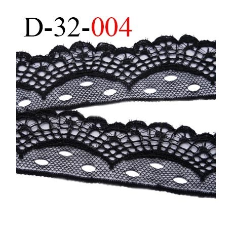 Dentelle 32 mm couleur noir synthétique largeur 32 mm prix au mètre
