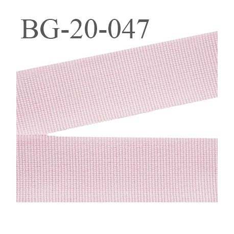 galon 20 mm gros grain synthétique couleur rose clair largeur 20 mm prix au mètre