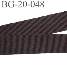 galon 20 mm gros grain  synthétique couleur marron foncé largeur 20 mm prix au mètre