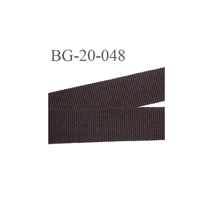 galon 20 mm gros grain  synthétique couleur marron foncé largeur 20 mm prix au mètre