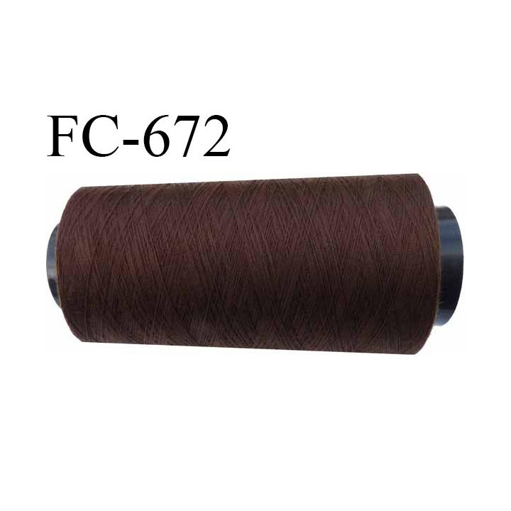 Cone de fil  1000 mètres mousse polyester fil n° 110 couleur marron longueur 1000 mètres bobiné en  France