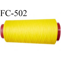 Cone de fil mousse polyamide fil n° 180 couleur jaune longueur du cone 5000 mètres bobiné en France