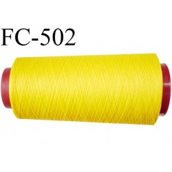 Cone de fil mousse polyamide fil n° 180 couleur jaune  longueur du cone 1000 mètres bobiné en France