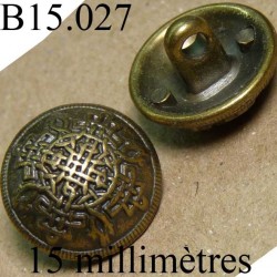 bouton 15 mm ancien provenant d'une vieille mercerie en métal accroche avec un anneau diamètre 15 millimètres