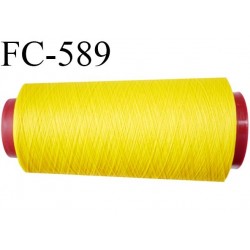 Cone 1000 m de fil mousse polyester fil n°160 couleur jaune longueur 1000 mètres bobiné en France