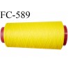 Cone de fil mousse texturé polyester fil n°160 couleur jaune longueur 1000 mètres bobiné en France