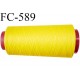 Cone de fil mousse polyester fil n°160 couleur jaune longueur 2000 mètres bobiné en France