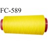 Cone de fil mousse  polyester fil n°160 couleur jaune  longueur 2000 mètres bobiné en France