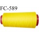 Cone de fil mousse polyester fil n°160 couleur jaune longueur 5000 mètres bobiné en France